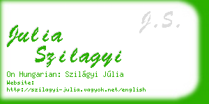 julia szilagyi business card